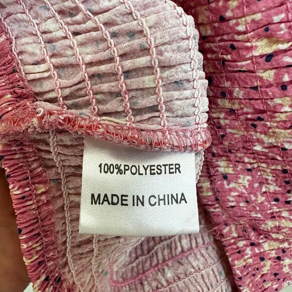 Hello Molly Pink Smocked Crop Cottage Festival Prairie Top Size 4 / Small - Picture 7 of 7